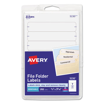 Avery® Removable File Folder Labels With Sure Feed Technology, 0.66 X 3.44, White, 7-sheet, 36 Sheets-pack freeshipping - TVN Wholesale